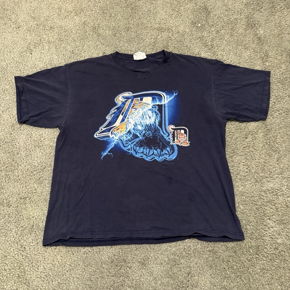 Vintage Lee Sports MLB 2000 Detroit Tigers Graphic T-Shirt - Size XL